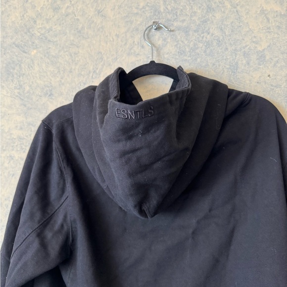 Essentials | Heavyweight Black Hoodie Sweatshirt - Picture 5 of 6